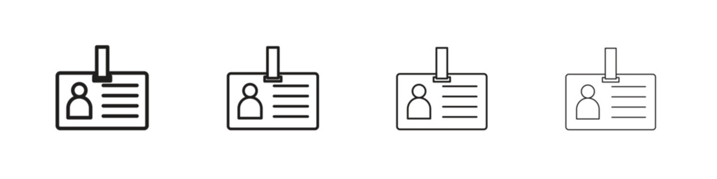 ID badge icons. premium symbol. Vector sign icon logo template.