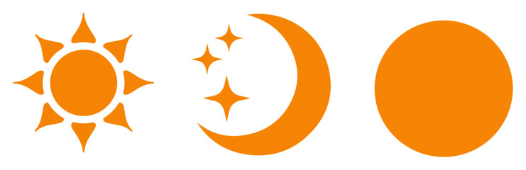 sun moon star icon set