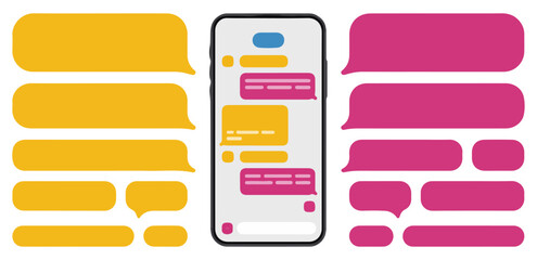 smartphone chat message bubbles interface