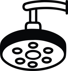 Surgery lamp flat icon. Lights surgical area. Operating room procedure tool