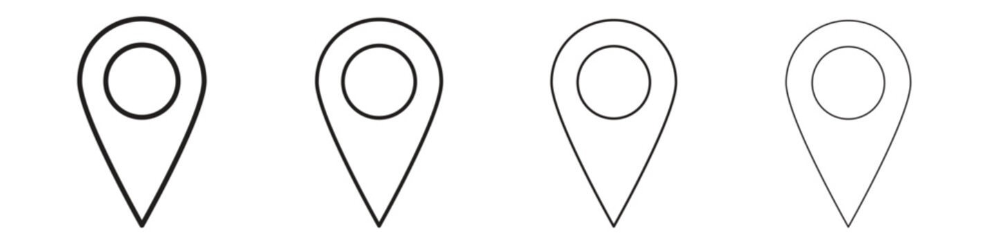 Map marker icons. premium symbol. Vector sign icon logo template.