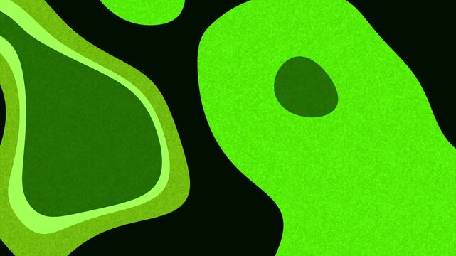Seamless abstract green and black organic shapes loop background animation for motion design.