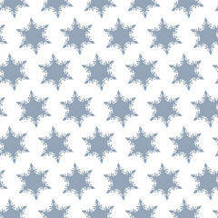 Winter seamless pattern with snowflakes, holiday background. Vector illustration for fabric, textile wallpaper, posters, gift wrapping paper. Christmas vector illustration. Falling snow.