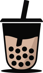 Bubble tea icon isolated on transparent background