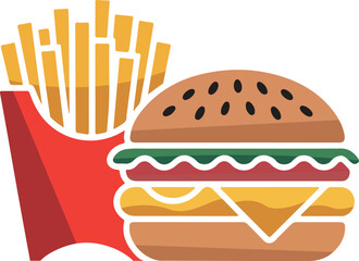 Fast food vector illustration isolated on transparent background