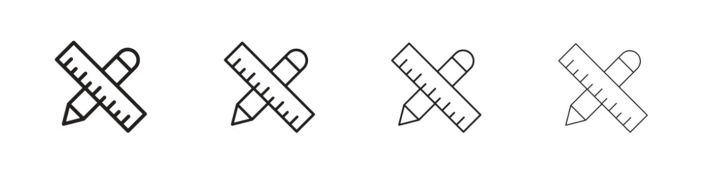 Pencil and ruler icons. premium symbol. Vector sign icon logo template.