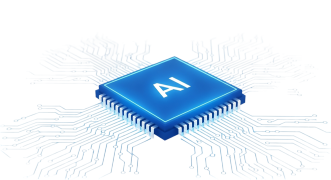 Artificial Intelligence Microchip Technology Neural Network Machine Learning AI Processor Motherboard Circuitry Digital