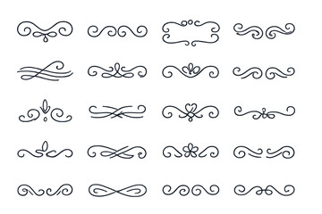 Obraz premium Elegant vintage ornamental dividers, calligraphic flourishes, and decorative text separators