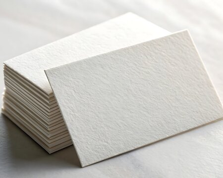 A premium realistic mockup of thick cotton-texture business cards
