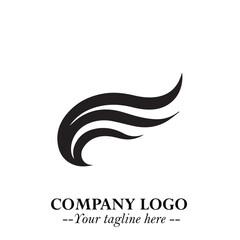 Elegant Black Wave Logo Symbol on a Clean White Background for Modern Minimalist Branding Design Art