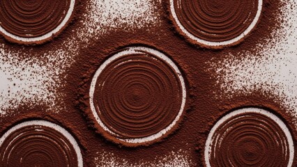 Indulge in deliciousness with this rich cocoa powder design perfect for baking enthusiasts and dessert lovers everywhere