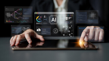 An AI development environment dashboard. This platform provides tools for coding, data science, and visualizing machine learning models, from the initial algorithm to the final application. Fermion