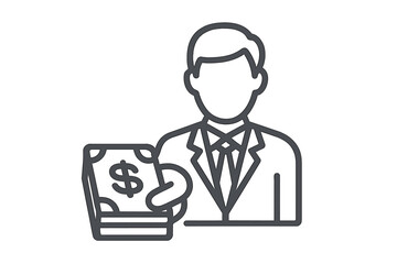 Professional businessman holding a large stack of cash money representing finance and payment