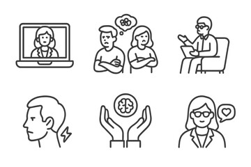 Mental health and psychology concepts for couple therapy, stress, and online support