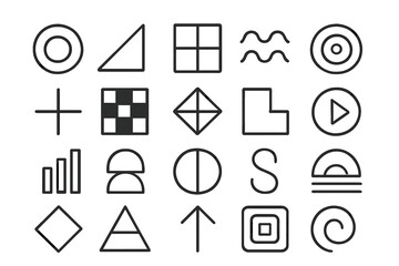 Abstract geometric shapes and symbols collection for modern design and user interface icons