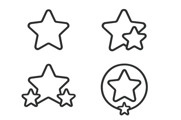 Simple outline stars representing rating favorite quality and achievement