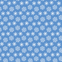 Winter seamless pattern with snowflakes, holiday background. Vector illustration for fabric, textile wallpaper, posters, gift wrapping paper. Christmas vector illustration. Falling snow.