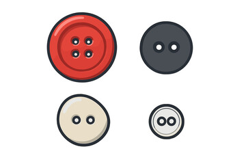 Variety of colorful sewing buttons in different sizes and colors for fashion and tailoring