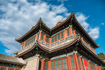 Fototapeta premium The royal buildings of the Qing Dynasty in the Summer Palace in Beijing