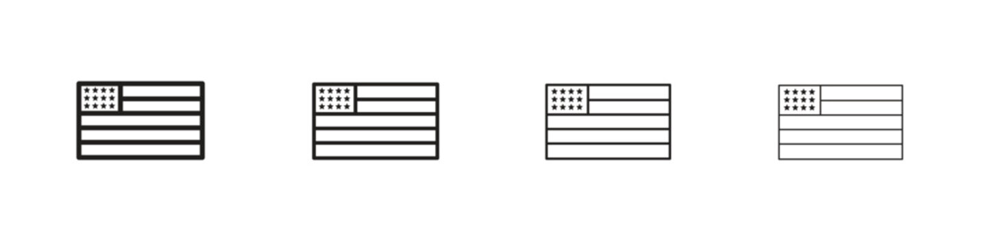 USA flag icons. premium symbol. Vector sign icon logo template.