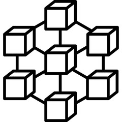 Blockchain outline icon