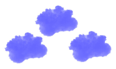 Abstract purple ethereal cloud shapes with watercolor texture