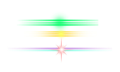 Abstract colorful light streaks and optical lens flare effect