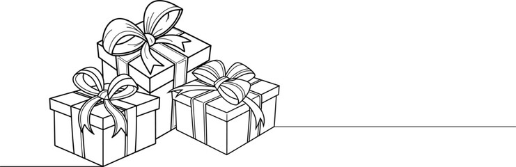 gift box outline design vector