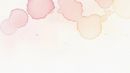 Elegant watercolor stain background with delicate pink and tan hues for invitations and artistic projects, perfect for a soft and organic touch