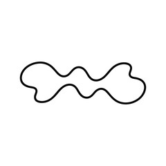 Abstract black outline shape with wavy, organic, continuous line