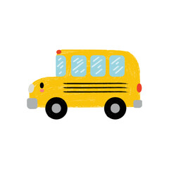 Yellow School Bus Cartoon - Playful Kids' Transportation Design Element