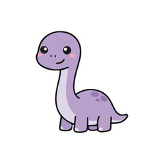 Cute Purple Dinosaur Illustration