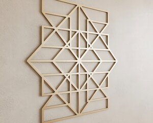 Elegant geometric wall art casting soft shadows in a modern home interior offers a refined aesthetic and adds depth and visual interest to any space