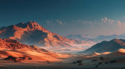 Gentle sand dunes stretching 