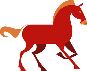 Year of The Horse Chinese Zodiac Red Horse