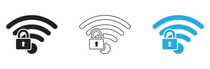 Secure your WiFi hotspot with a padlock symbol for network privacy and data protection against cyber threats, illustrating safe wireless internet access