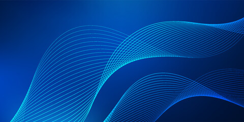 Tech background with abstract wave line. Vector illustration.