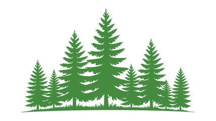 Obraz premium Green pine tree forest vector art