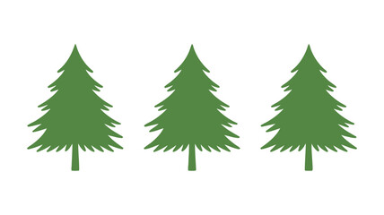 Obraz premium Green stylized evergreen trees