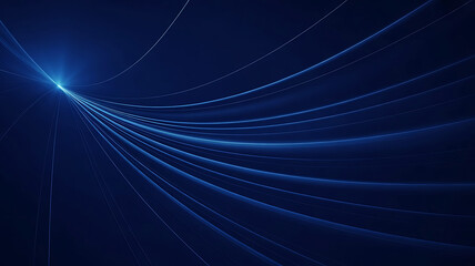 Abstract blue light streaks and futuristic lines with a source of illumination creating a modern backdrop