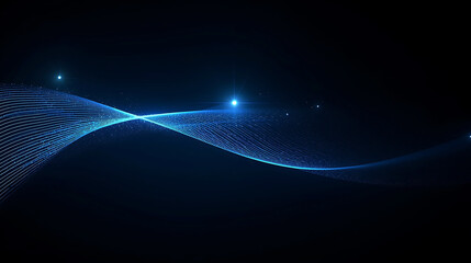 Abstract blue light wave on dark background representing technology innovation and futuristic concepts