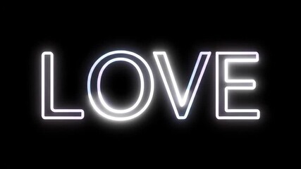 Neon Love Sign Against a Black Background A Glowing Symbol of Affection Romance and Valentines Day Perfect for Expressing Love and Warmth in Digital Designs and Creative Projects.