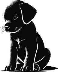 Black and White Puppy Sketch