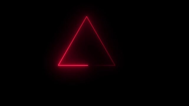 Simple neon triangle animation Triangle animation by cyan neon on black background.