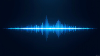 Futuristic Blue Audio Waveform Visualisation on Dark Background for Technology Design Concepts