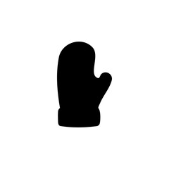 Mitten silhouette icon vector flat design.