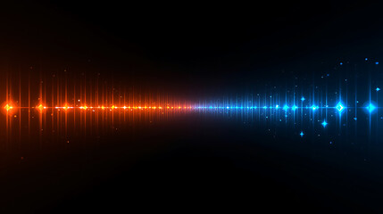 Vibrant Equalizer Display with Blue and Orange Light Effects Against a Dark Background