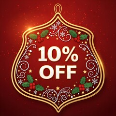 christmas sale label 10% off