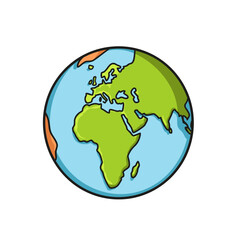 Naklejka premium Simple Stylized Globe of Earth With Visible Continents Africa Europe Asia And North America On A Black Background Flat Vector Art Minimalist Clean Sticker Style