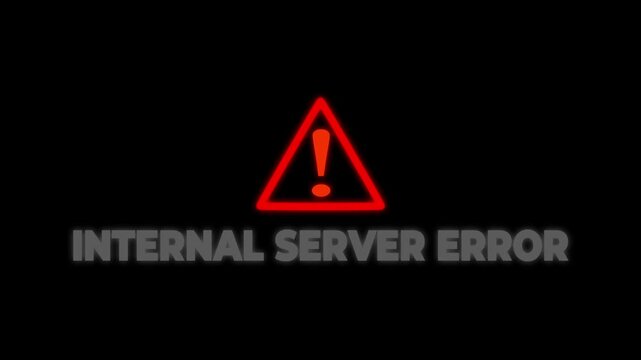 Internal Server Error Warning Alert Digital Glitch System Failure Notification error message